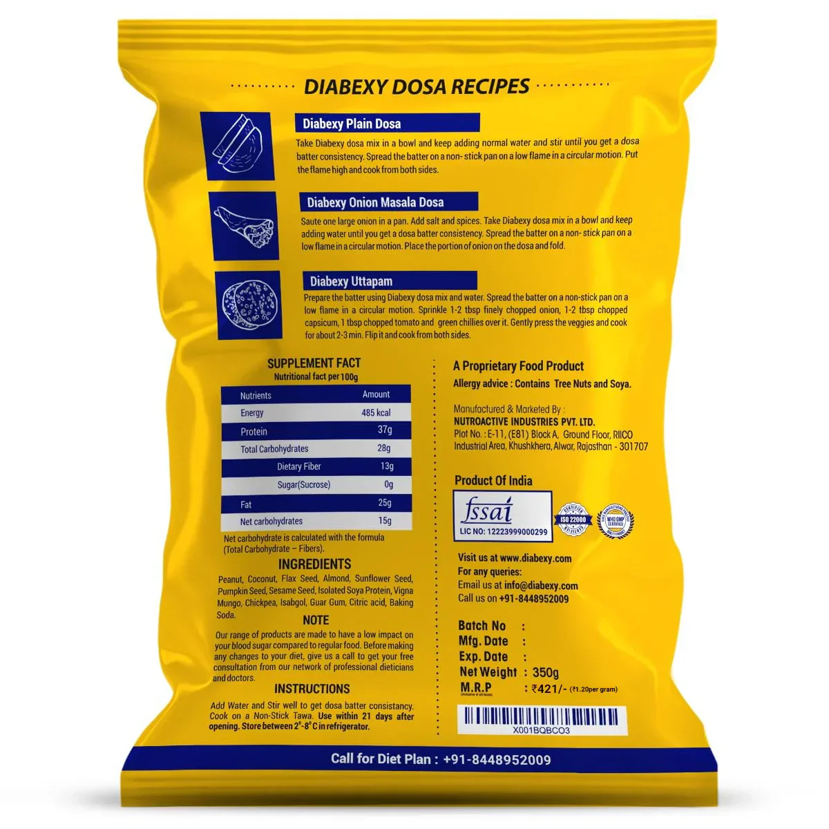 Diabexy Dosa Mix- 350g - Image 2