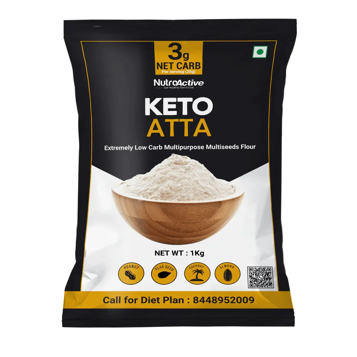 Premium Weight Loss Kit (Keto atta 1 kg, Lipolyzer Tummy tablet, Keto Food List & 15 days Diet Plan (Download) - Image 2